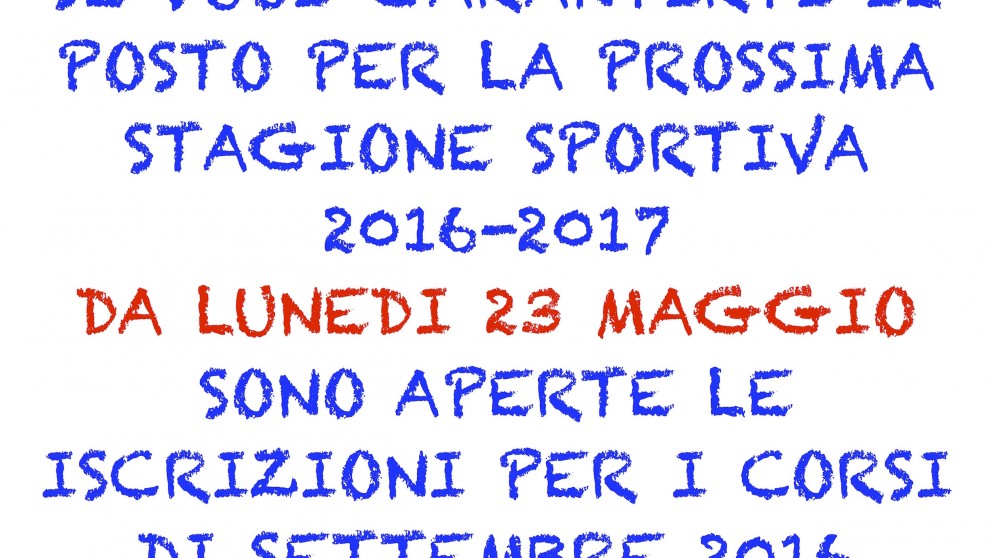 Iscrizioni per settembre